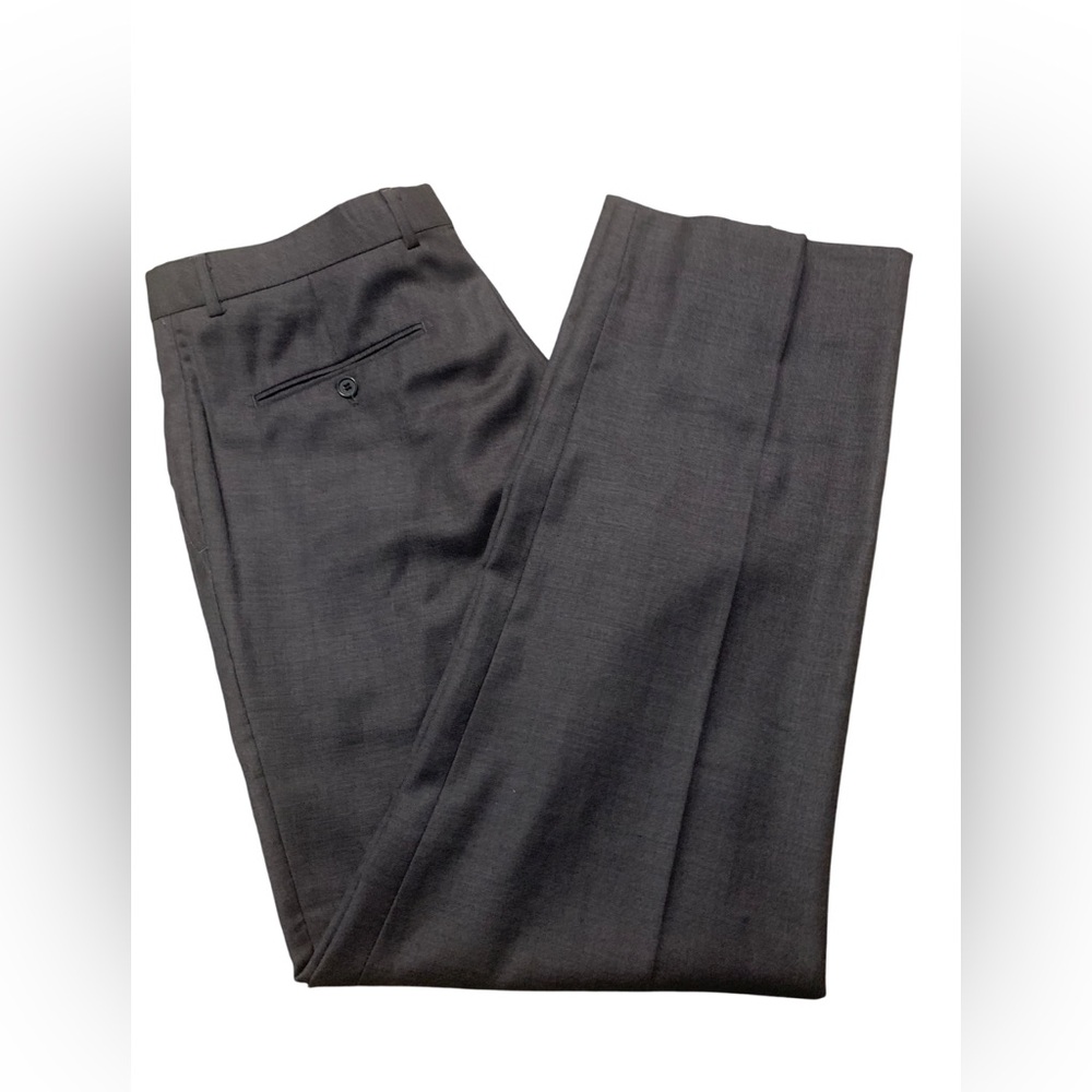 Mantoni Men's Super 140’s Gray Dress Pants 100% Virgin Wool